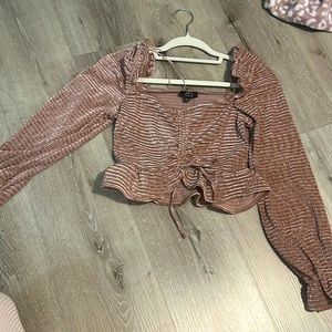 Off the shoulder pink top